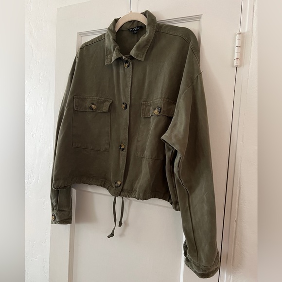 Velvet Heart Elvera Jacket Army Green crop swing cropped utility jacket shacket - Picture 3 of 16